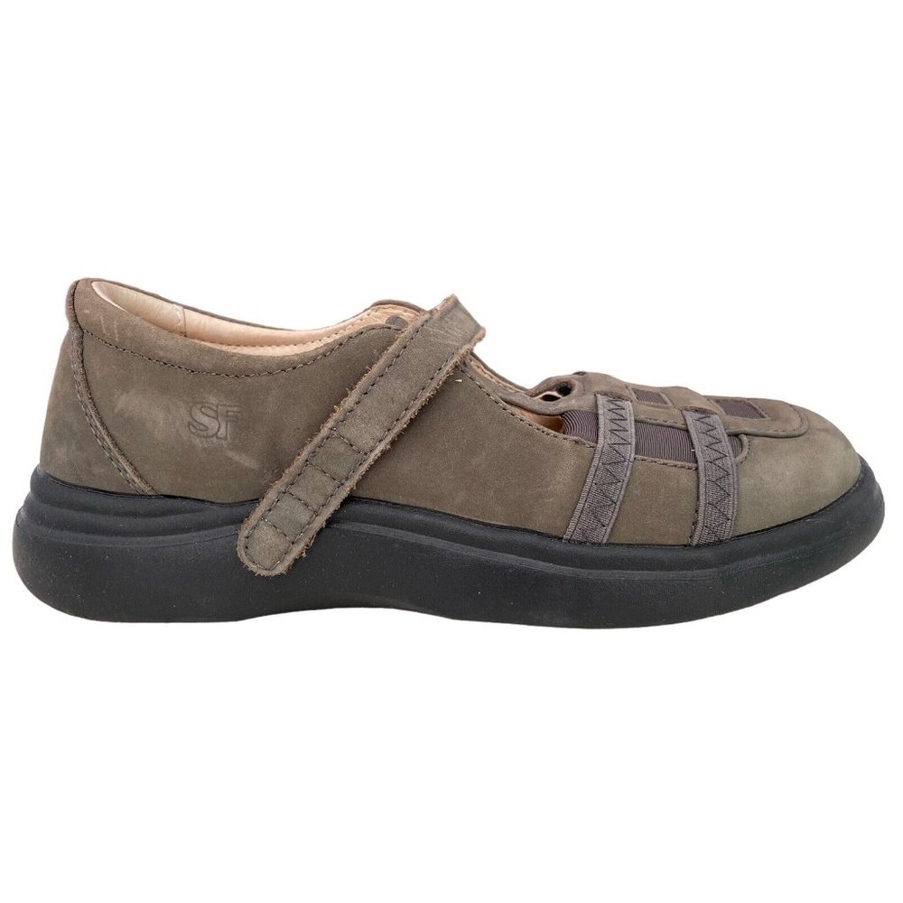 SureFit Acapulco Green Nubuck Hook Loop Mary Jane Ortho Comfort Shoes Womens 6 W